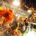 Ispanai Madride audringai šventė futbolo rinktinės pergalę