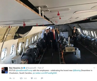 Buvusio JAV prezidento Donaldo Trumpo turas po „Boeing Dreamliner“