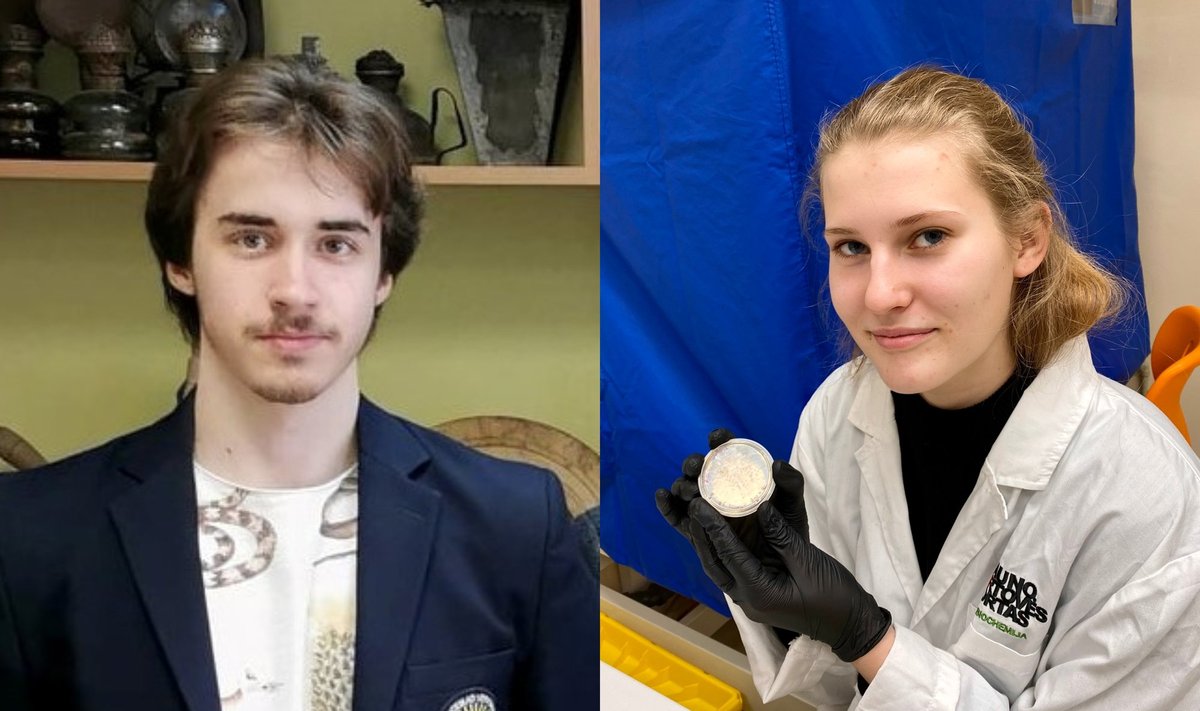 ES jaunųjų mokslininkų konkurso nacionalinio etapo nugalėtojai Lukas Bliūdžius ir Meda Surdokaitė
