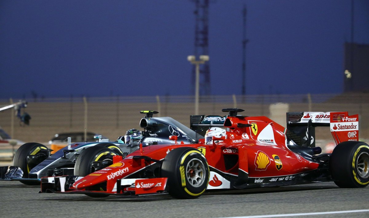 Nico Rosbergo ir Sebastiano Vettelio dvikova
