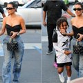 Kim Kardashian viešoje vietoje teko tramdyti sūnų: paviešintas kadras, kaip septynmetis paparacams rodo nepadorų gestą