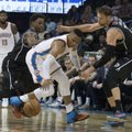 NBA naktis: sensacingas australų iššūkis „Thunder“ ir be M. Kuzminsko beviltiškai atrodę „Knicks“