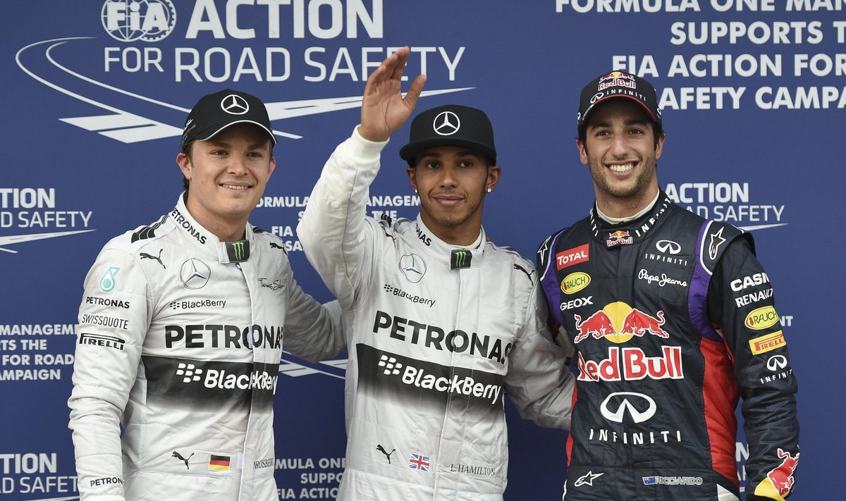 Nico Rosbergas, Lewisas Hamiltonas ir Danielis Ricciardo