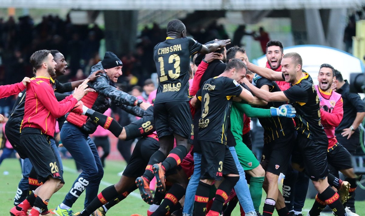 „Benevento“ komandos džiaugsmas po išlyginamojo įvarčio