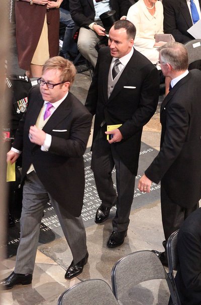 Eltonas Johnas su vyru Davidu Furnishu