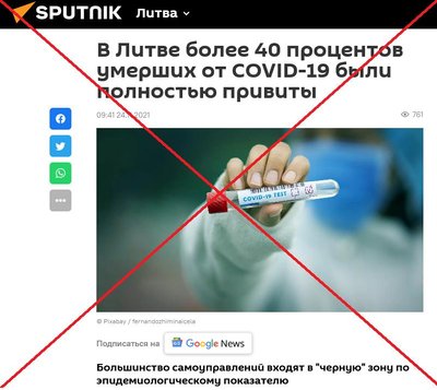 Ложь: в Литве более 40% умерших от коронавируса жителей были полностью привиты