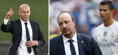 Zinedine'as Zidane'as ir Rafaelis Benitezas (AFP/Reuters/Scanpix nuotr.)