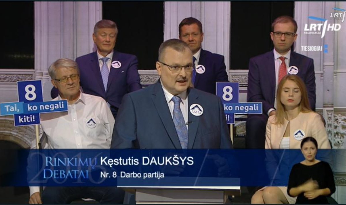 Kęstutis Daukšys during the TV debate