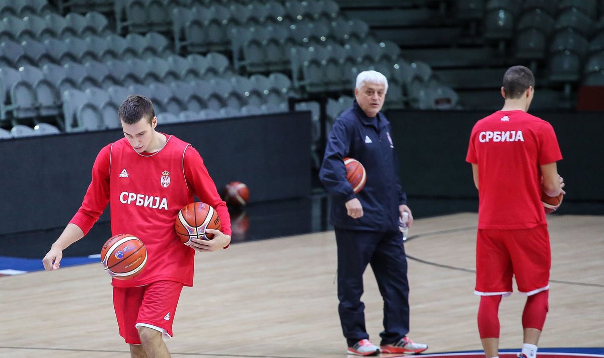 Serbijos vyrų krepšinio rinktinės treniruotė