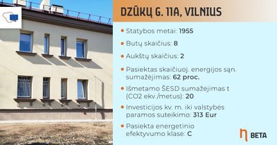 Renovuotas daugiabutis Vilniuje, Dzūkų g. 11A