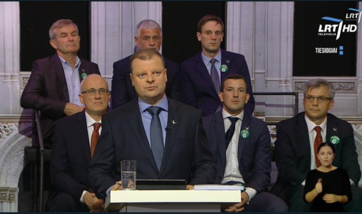 Saulius Skvernelis during the TV debates on economy