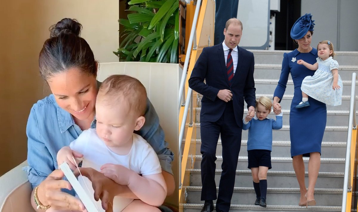 Meghan Markle, Kate Middleton ir princas Williamas su vaikais