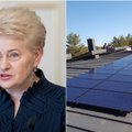 Dalios Grybauskaitės name – lietuviška saulės elektrinė: specialaus dizaino moduliai pavadinti „prezidentiniais“