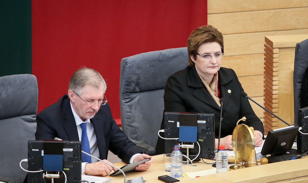 Seimas Speaker Loreta Graužinienė (right)