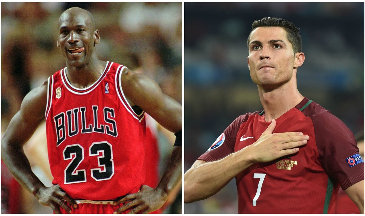 Michaelas Jordanas ir Cristiano Ronaldo (AFP ir AP nuotr.)