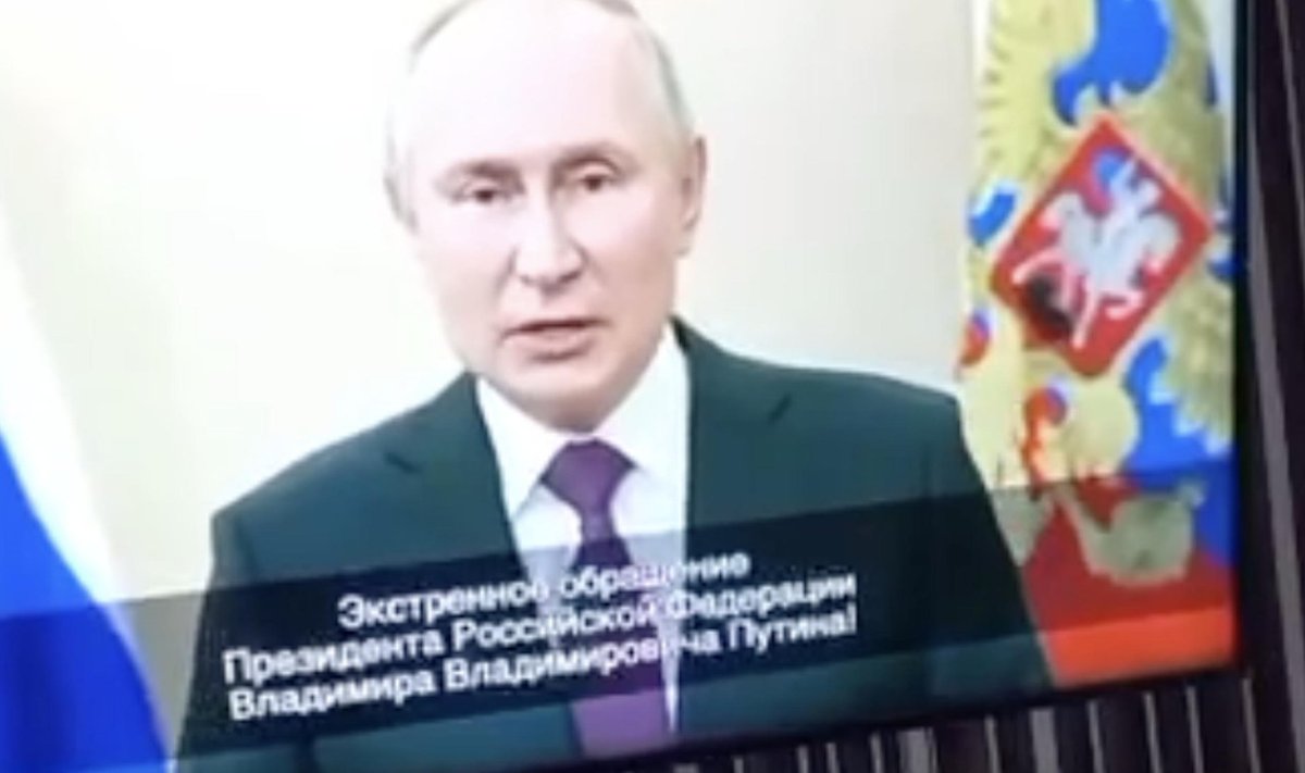 Per Rusijos televiziją parodytas suklastotas Putino kreipimasis