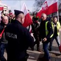 Tūkstančiai lenkų ūkininkų surengė protestą Varšuvoje