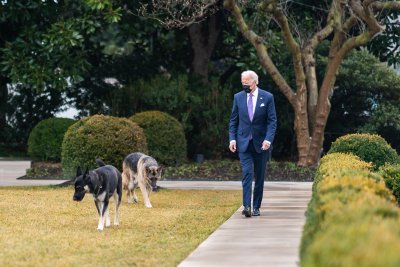 Joe Bidenas su Champu ir Majoru