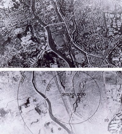 Nagasakis prieš sprogimą ir po jo