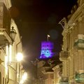 Gediminas Tower lit in blue on UN anniversary