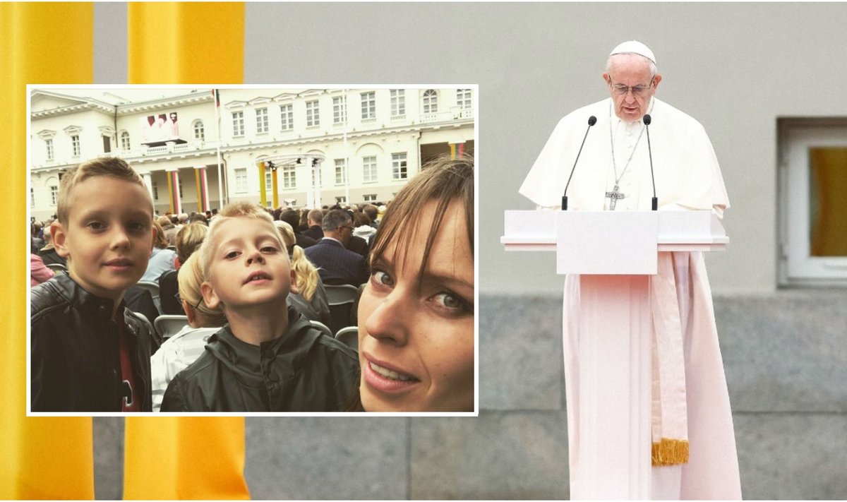 Vaida Grikšaitė ir jos šeima susitiko su popiežiumi