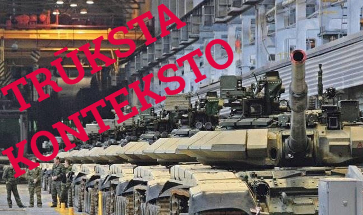 Tankų nuotrauka buvo daryta 2012 m. V. Putinui lankantis „Uralvagonzavod“ gamykloje