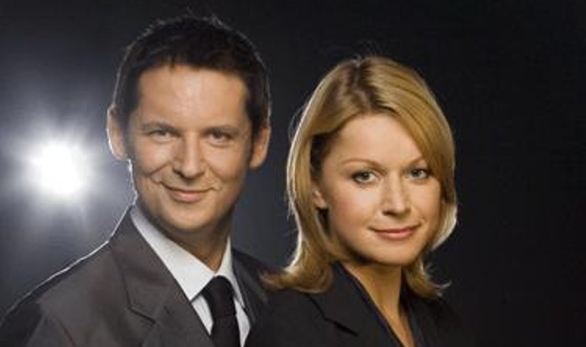 TV3 Žinių vedėjai Aurelija Razmarataitė ir Rokas Žilinskas