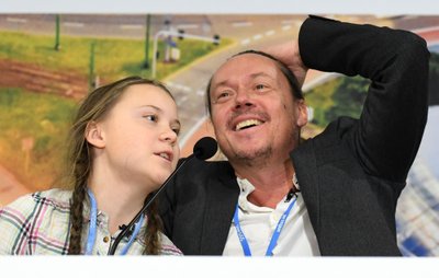 Greta Thunberg ir jos tėvas