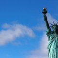 Prieš artėjantį uraganą Niujorke atidengta restauruota Laisvės statula