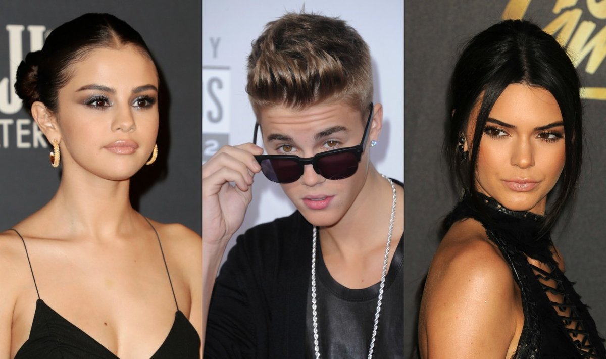Selena Gomez, Justinas Bieberis ir Kendall Jenner
