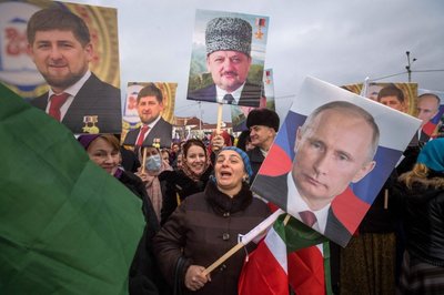 Čečėnijoje surengta R. Kadyrovą palaikanti demonstracija