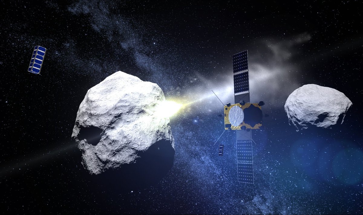poveikis asteroidui, kompiuterio sugeneruotas vaizdas, ESA informacija