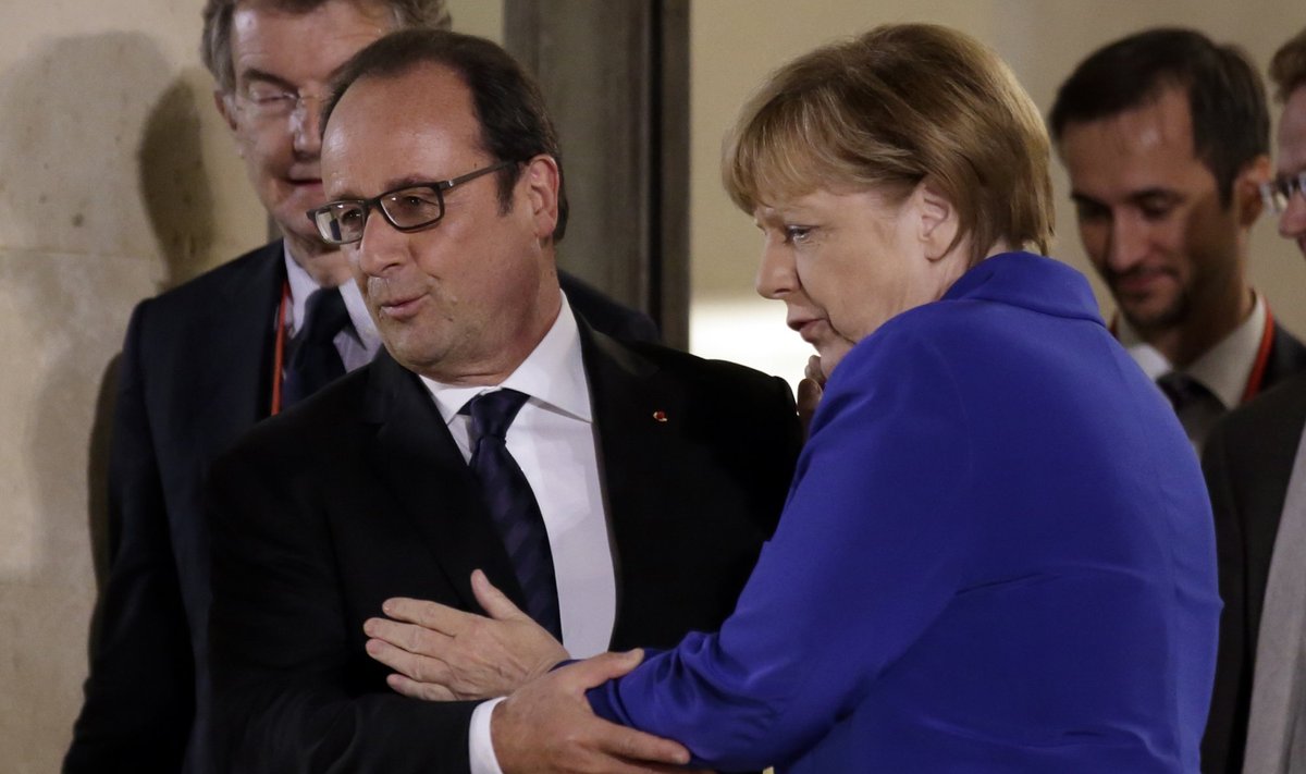 A. Merkel, F. Hollande'as 