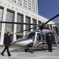 Медведев улетел с работы на вертолете