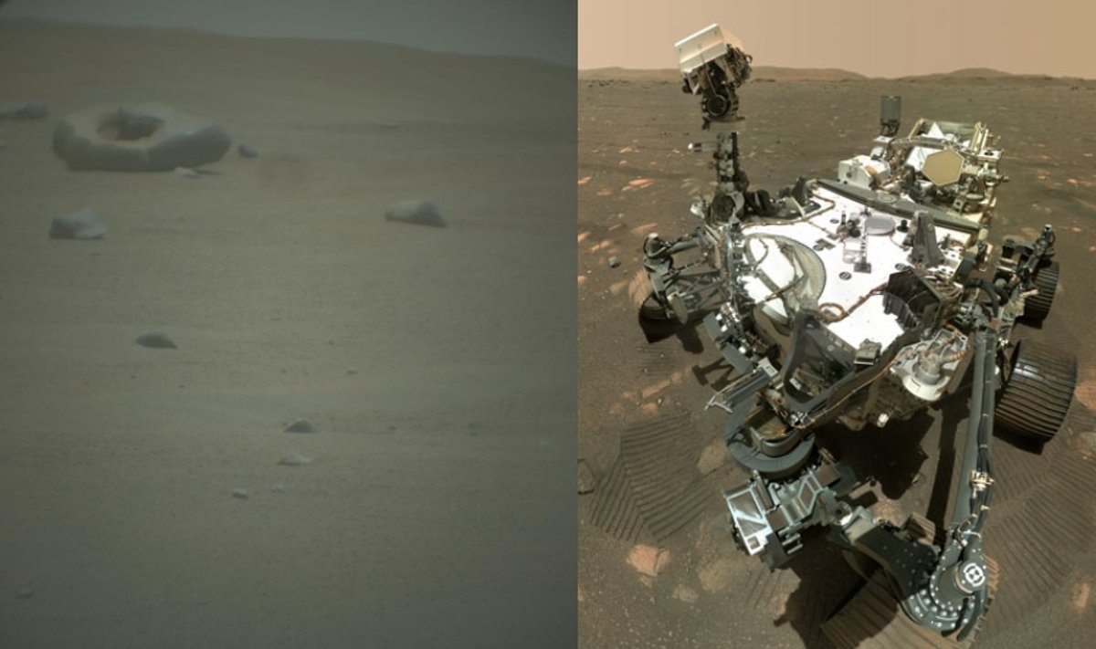 Į spurgą panašus luitas Marse. NASA/JPL-Caltech/LANL/CNES/IRAP nuotr.