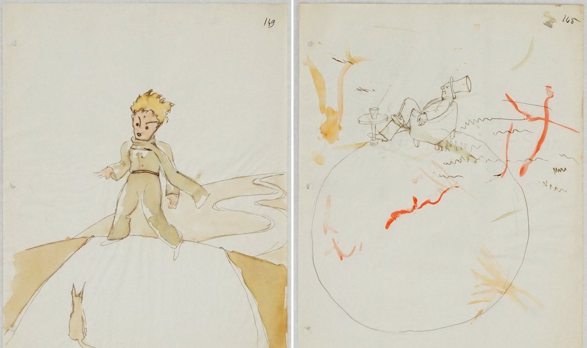 Rasti iki šiol specialistams nežinomi prancūzų rašytojo Antoine'o de Saint-Exupery piešiniai jo knygai „Mažasis princas“