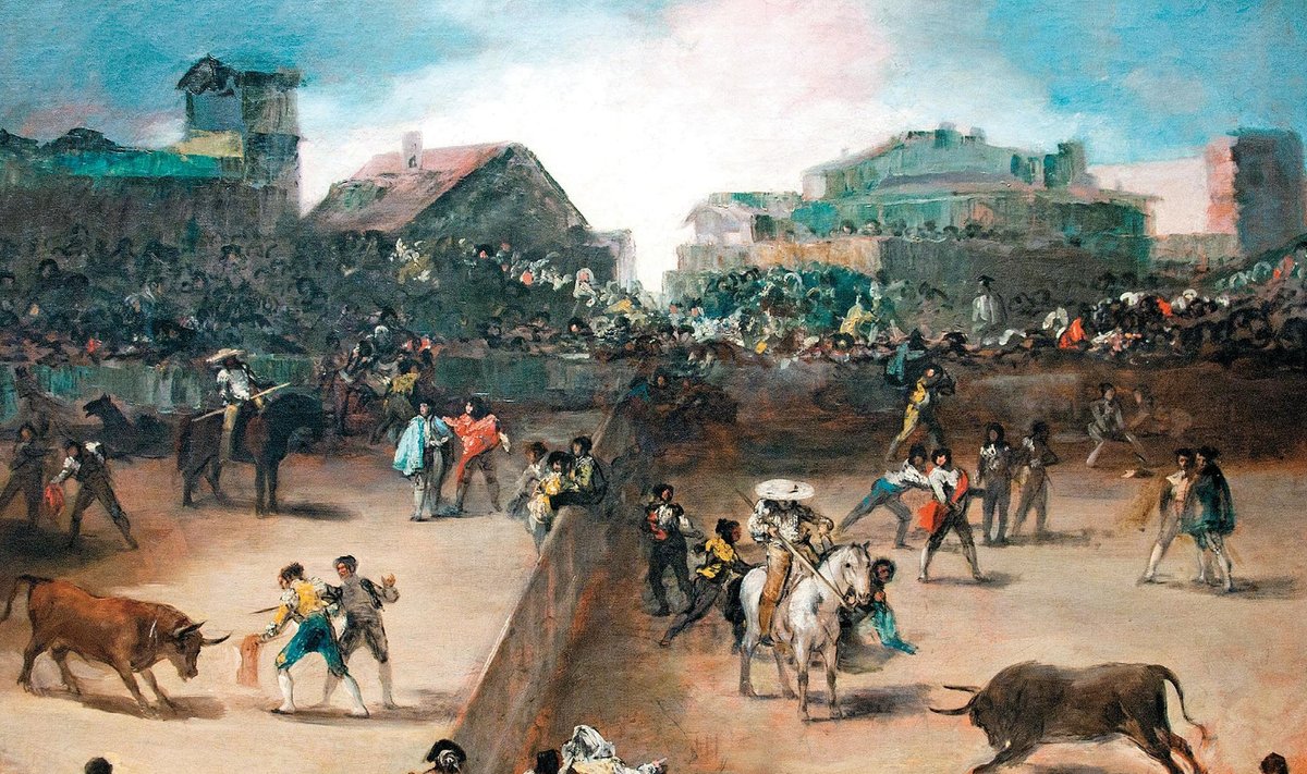 „Korida padalintoje arenoje“ (1825 m.); Bordo Goją ir vėl įkvėpė koridos tema