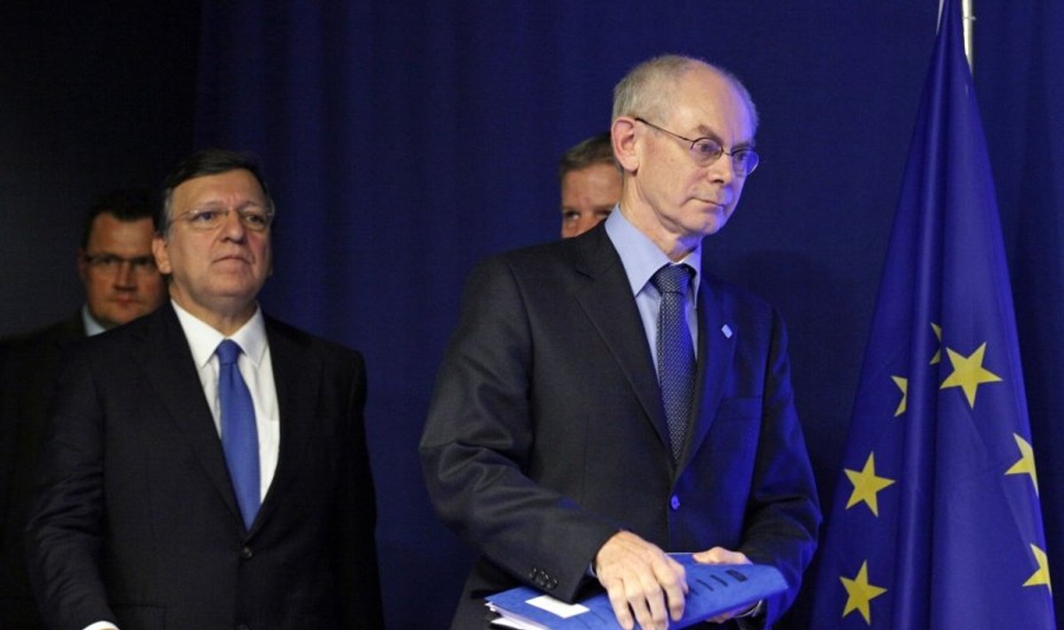 Jose Manuelis Barroso ir Hermanas Van Rompuy