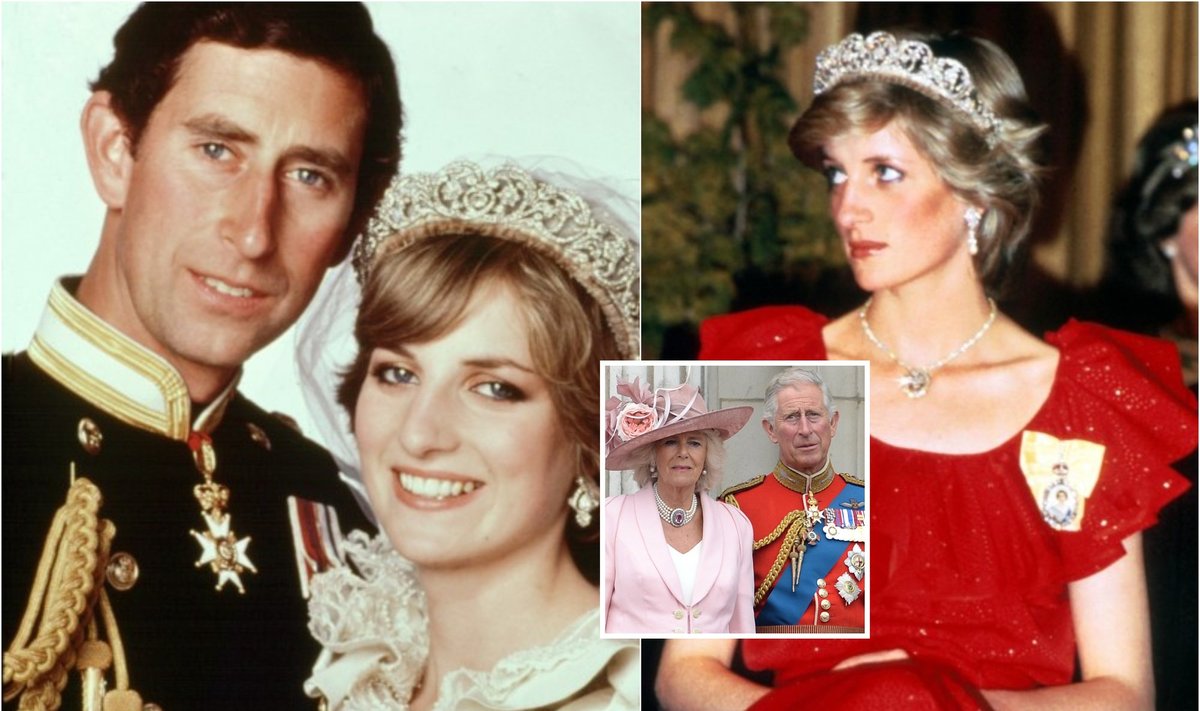 Princesė Diana, karalius Karolis III, karalienė konsortė Camilla