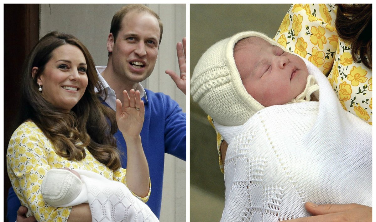 Princas Williamas ir Kate Middleton su naujagime vyksta namo