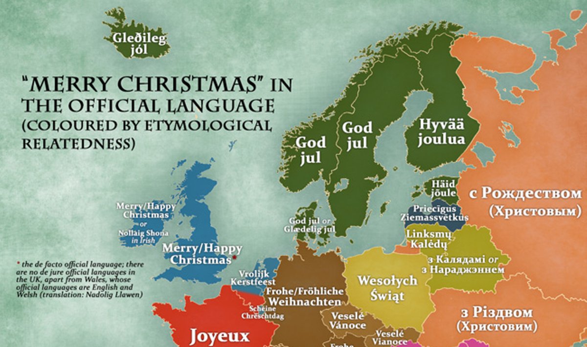 Wesołych Świąt w językach Europy