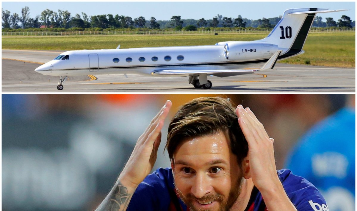 Lionelis Messi ir jo naujasis lėktuvas