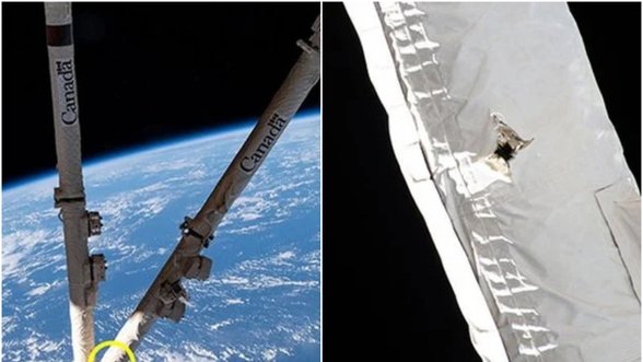 Pavojingas incidentas Žemės orbitoje: Tarptautinė kosminė stotis susidūrė su skriejančiu objektu