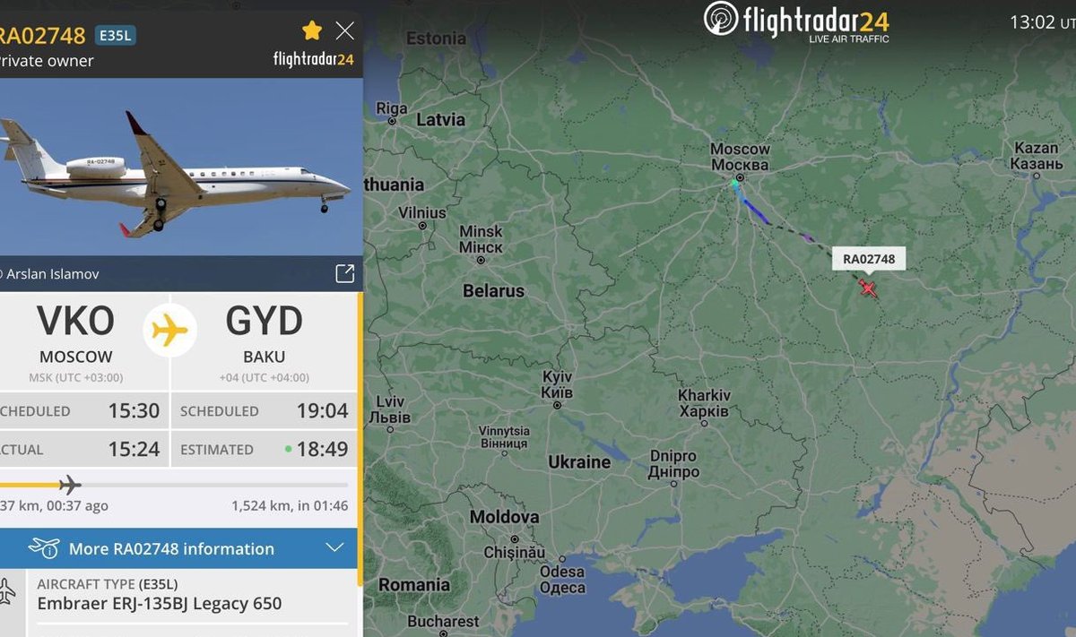 Iš Maskvos išskrido antras su Prigožinu siejamas lėktuvas 