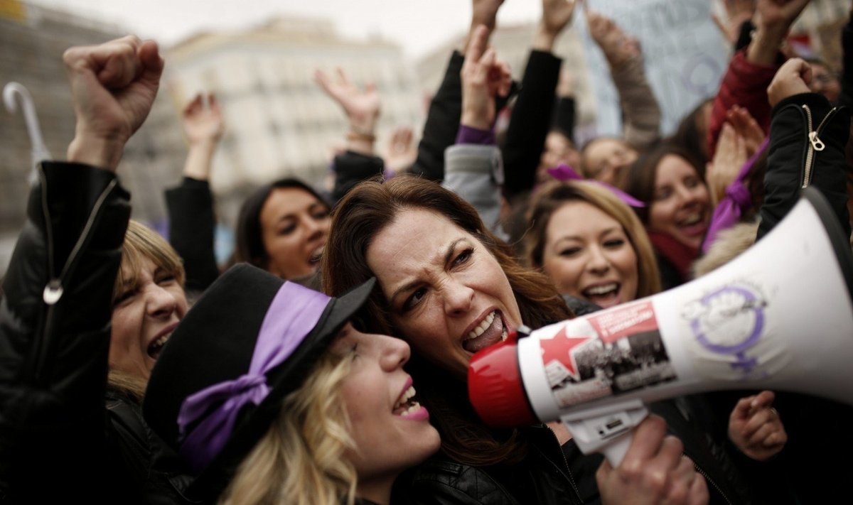Moterys išėjo į gatves Madride