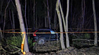 Ночное ДТП в Вильнюсе: Volvo съехал с дороги, его водитель сбежал