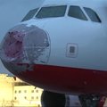 Smarki kruša Turkijoje apgadino lėktuvo priekį: leidosi avariniu būdu