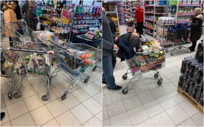 Gyventojai iš parduotuvių šluoja prekes