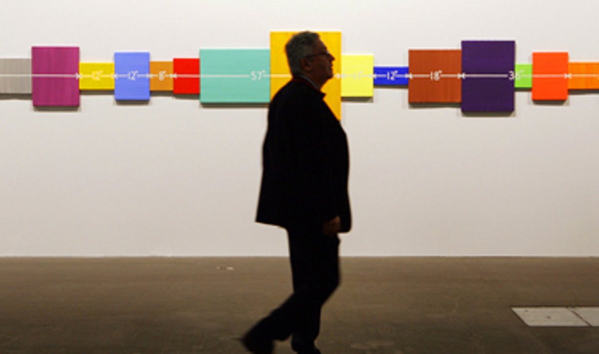 Mel Bochner meno kūrinys "Event Horizon", eksponuojamas Bazelyje įsikūrusiame Šveicarijos parodų centre.
