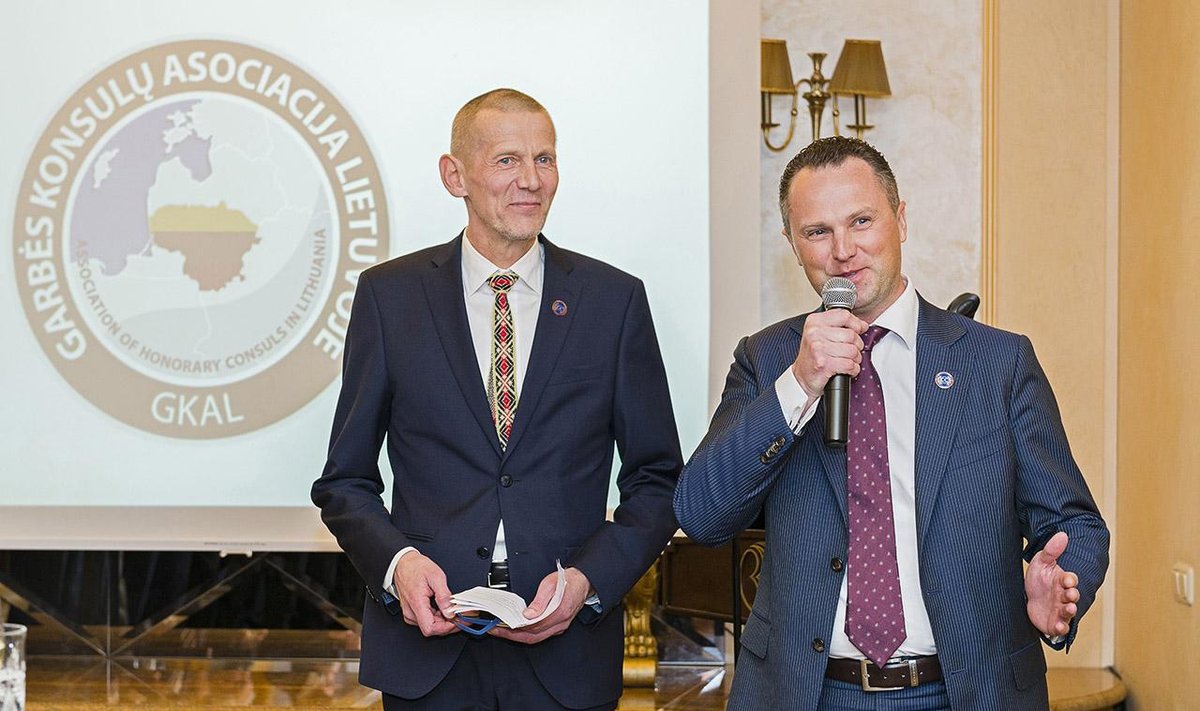 Honorary Consul Mr. Linas Aldonis with Mr. Sankalas looking on